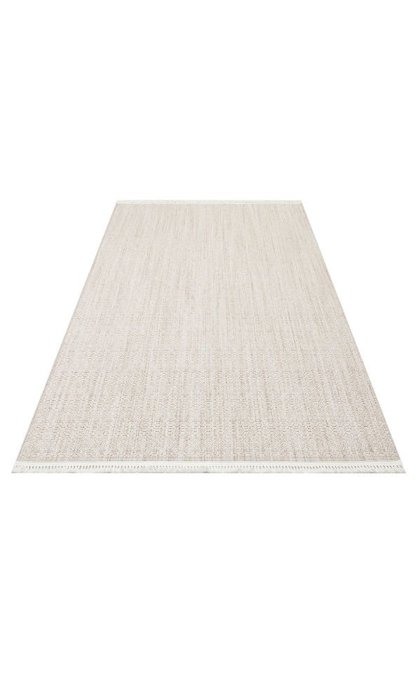 NORTE NRT 01 BEIGE Ekstra Yumuşak Tuşeli, Örgü Dokuma Hav Vermeyen Özel İplikler ile Üretilen Modern Makine Halısı