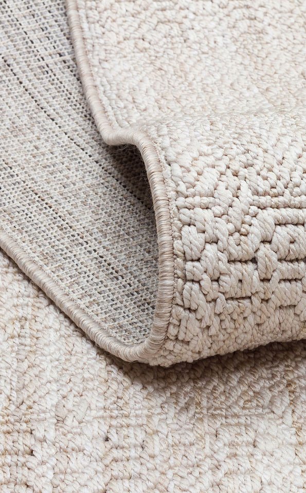 NORTE NRT 01 BEIGE Ekstra Yumuşak Tuşeli, Örgü Dokuma Hav Vermeyen Özel İplikler ile Üretilen Modern Makine Halısı