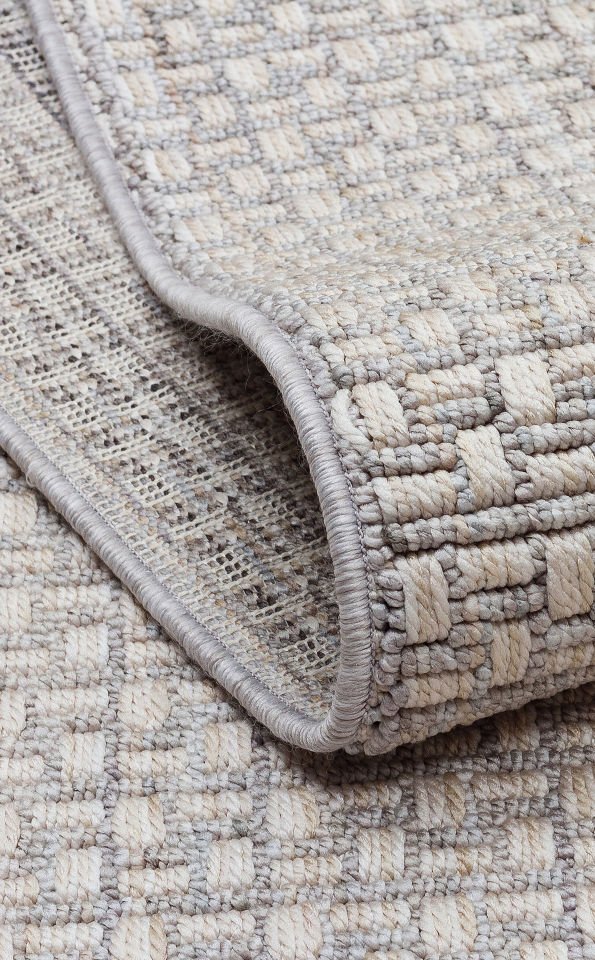 NORTE NRT 02 BEIGE GREY Ekstra Yumuşak Tuşeli, Örgü Dokuma Hav Vermeyen Özel İplikler ile Üretilen Modern Makine Halısı