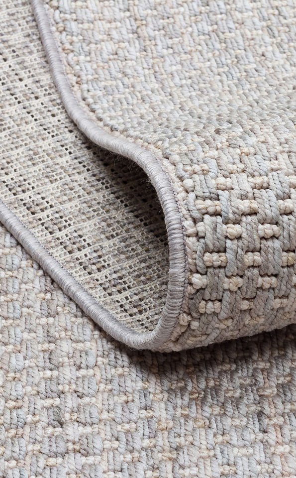 NORTE NRT 03 BEIGE GREY Ekstra Yumuşak Tuşeli, Örgü Dokuma Hav Vermeyen Özel İplikler ile Üretilen Modern Makine Halısı