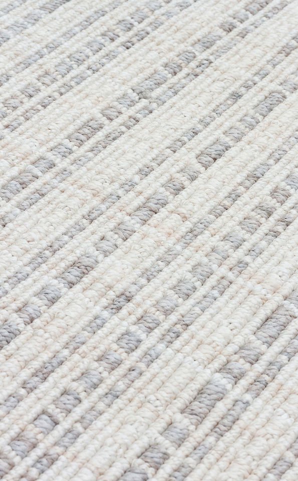 NORTE NRT 04 WHITE GREY Ekstra Yumuşak Tuşeli, Örgü Dokuma Hav Vermeyen Özel İplikler ile Üretilen Modern Makine Halısı