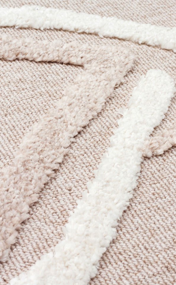 TERAZZO TRZ 03 BEIGE WHITE Hav Toz Vermez Yumuşak Dokulu Makine Halıları