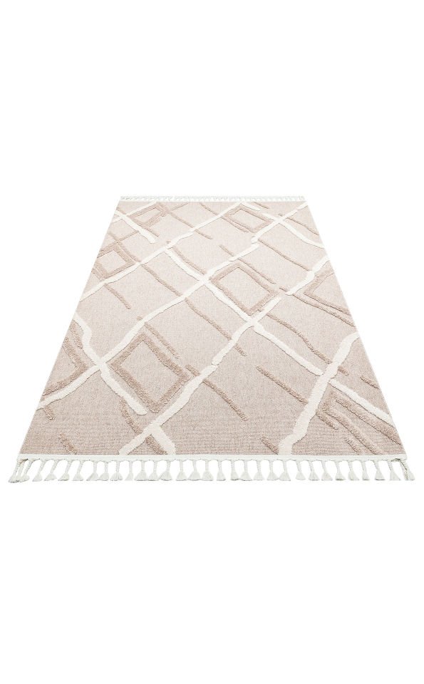 TERAZZO TRZ 03 BEIGE WHITE Hav Toz Vermez Yumuşak Dokulu Makine Halıları