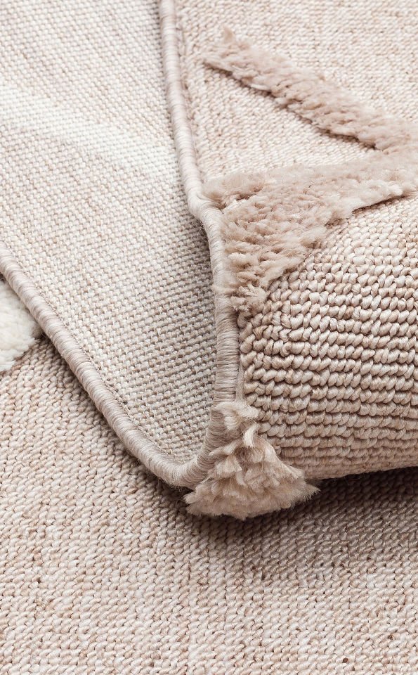 TERAZZO TRZ 03 BEIGE WHITE Hav Toz Vermez Yumuşak Dokulu Makine Halıları