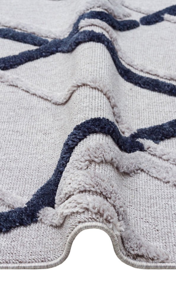 TERAZZO TRZ 03 GREY NAVY Hav Toz Vermez Yumuşak Dokulu Makine Halıları