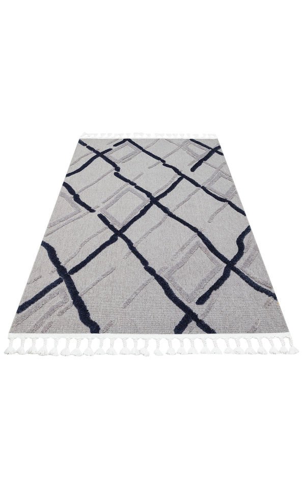 TERAZZO TRZ 03 GREY NAVY Hav Toz Vermez Yumuşak Dokulu Makine Halıları