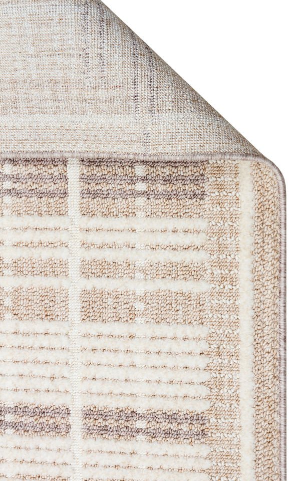 JOY JOY 04 BEIGE GREY Hav Toz Vermeyen Yumuşak Dokulu Etnik Desenlere Sahip Modern Halı
