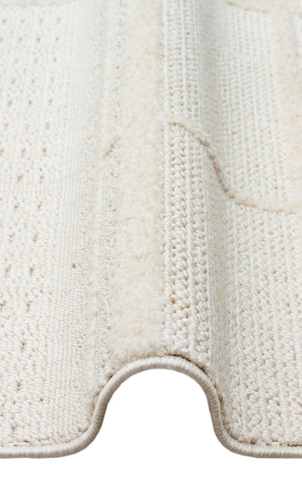 JOY JOY 03 WHITE Hav Toz Vermeyen Yumuşak Dokulu Etnik Desenlere Sahip Modern Halı