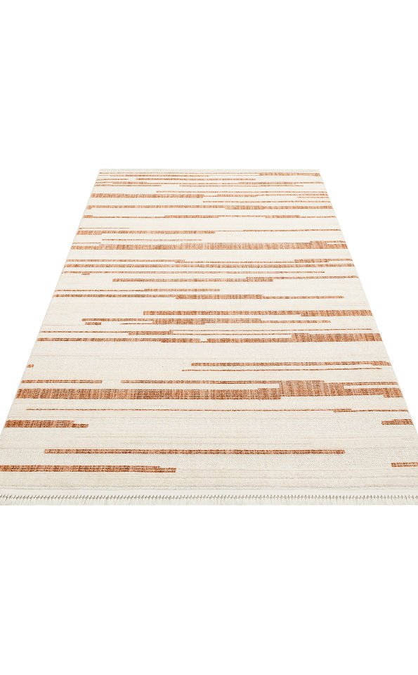 JOY JOY 01 TERRA Hav Toz Vermeyen Yumuşak Dokulu Etnik Desenlere Sahip Modern Halı