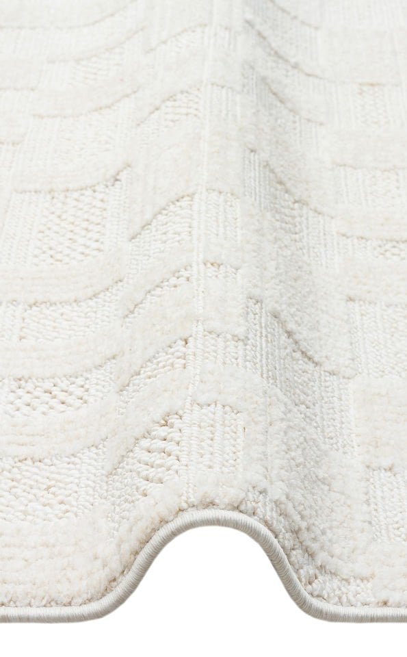 JOY JOY 02 WHITE Hav Toz Vermeyen Yumuşak Dokulu Etnik Desenlere Sahip Modern Halı
