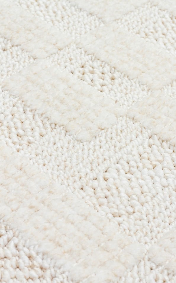 JOY JOY 02 WHITE Hav Toz Vermeyen Yumuşak Dokulu Etnik Desenlere Sahip Modern Halı