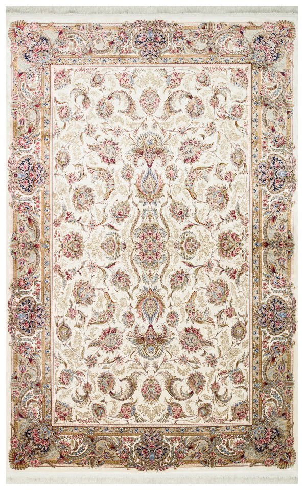 ISFAHAN ISF 01 CREAM Klasik Desenli Yüksek Kalite Sık Dokuma Makine Halısı