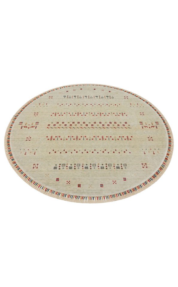 ZARA ZR 06 BEIGE YUVARLAK  Özel Tezgahlarda Üretilen Tensel Uşak Halısı