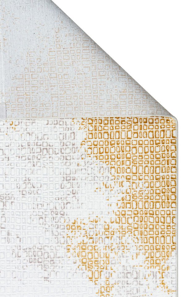 SATEEN ST 108 CREAM GOLD Hav Toz Vermez Yıkanabilir Kaymaz İnce Dokuma Modern Halı