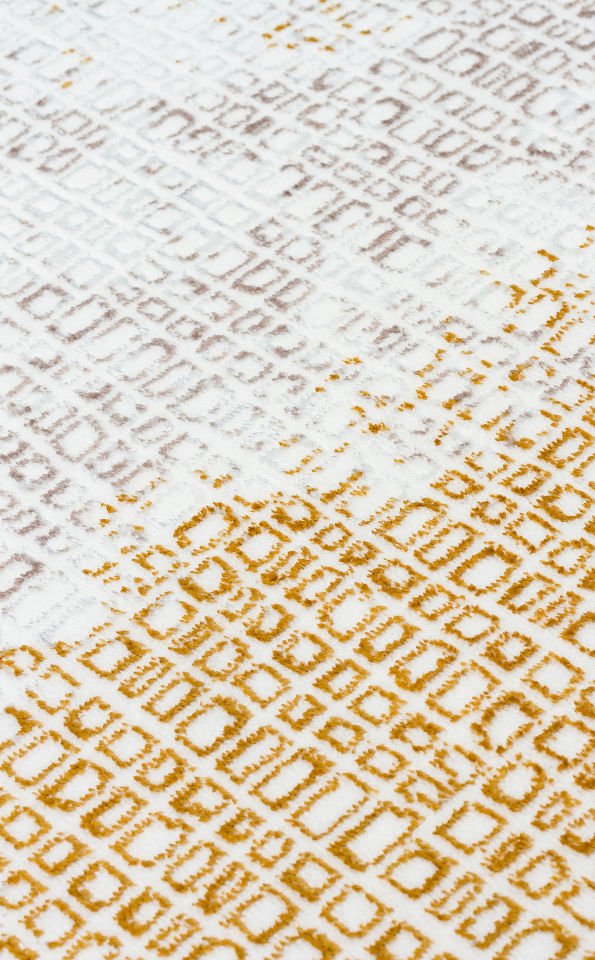 SATEEN ST 108 CREAM GOLD Hav Toz Vermez Yıkanabilir Kaymaz İnce Dokuma Modern Halı