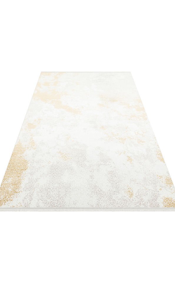 SATEEN ST 108 CREAM GOLD Hav Toz Vermez Yıkanabilir Kaymaz İnce Dokuma Modern Halı