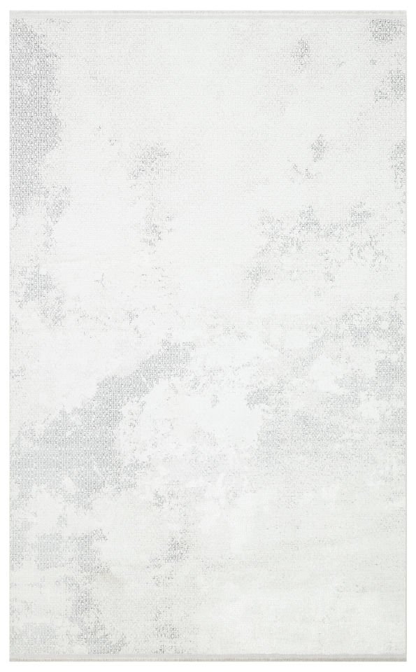 SATEEN ST 108 CREAM GREY Hav Toz Vermez Yıkanabilir Kaymaz İnce Dokuma Modern Halı