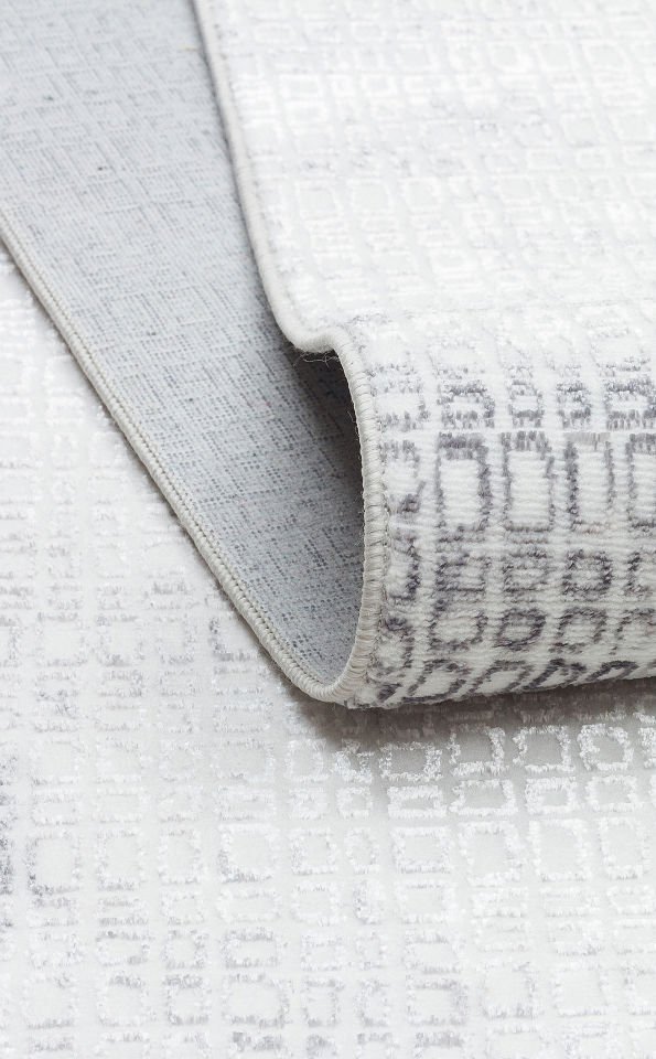 SATEEN ST 108 CREAM GREY Hav Toz Vermez Yıkanabilir Kaymaz İnce Dokuma Modern Halı