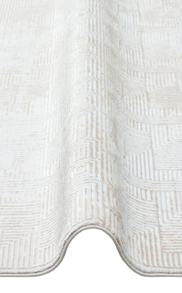 SATEEN ST 109 CREAM BEIGE Hav Toz Vermez Yıkanabilir Kaymaz İnce Dokuma Modern Halı