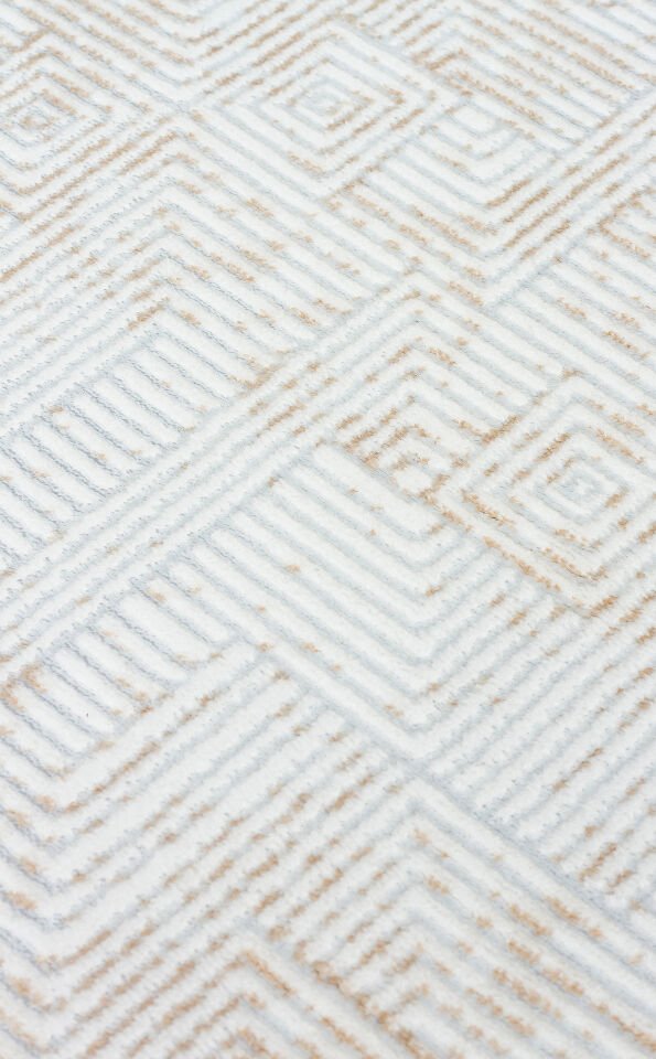 SATEEN ST 109 CREAM BEIGE Hav Toz Vermez Yıkanabilir Kaymaz İnce Dokuma Modern Halı