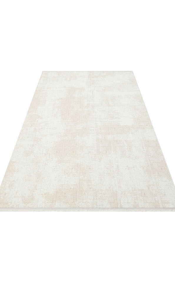SATEEN ST 109 CREAM BEIGE Hav Toz Vermez Yıkanabilir Kaymaz İnce Dokuma Modern Halı