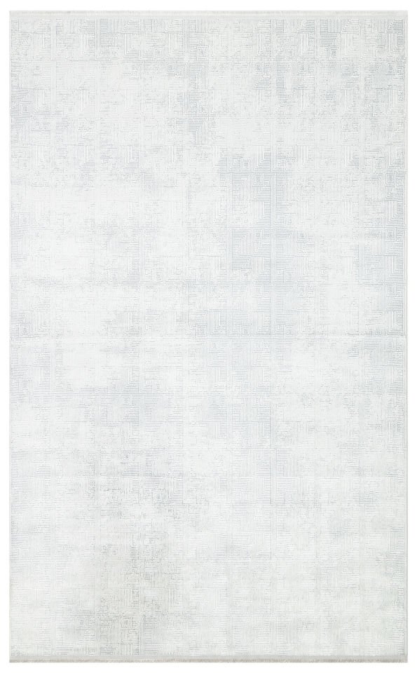 SATEEN ST 109 CREAM GREY Hav Toz Vermez Yıkanabilir Kaymaz İnce Dokuma Modern Halı