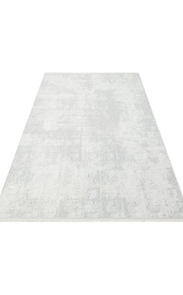 SATEEN ST 109 CREAM GREY Hav Toz Vermez Yıkanabilir Kaymaz İnce Dokuma Modern Halı