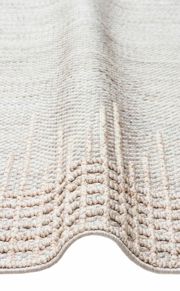 COZY CZY 01 GREY BEIGE Hav Toz Vermez Modern Örgü Dokuma Makine Halısı