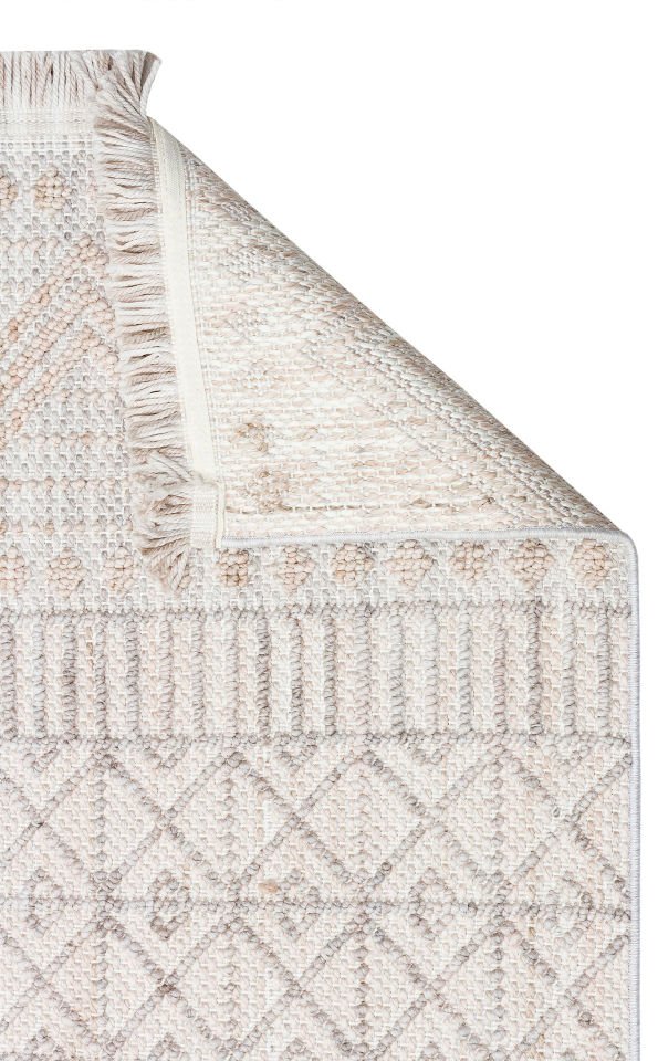 COZY CZY 02 GREY BEIGE Hav Toz Vermez Modern Örgü Dokuma Makine Halısı