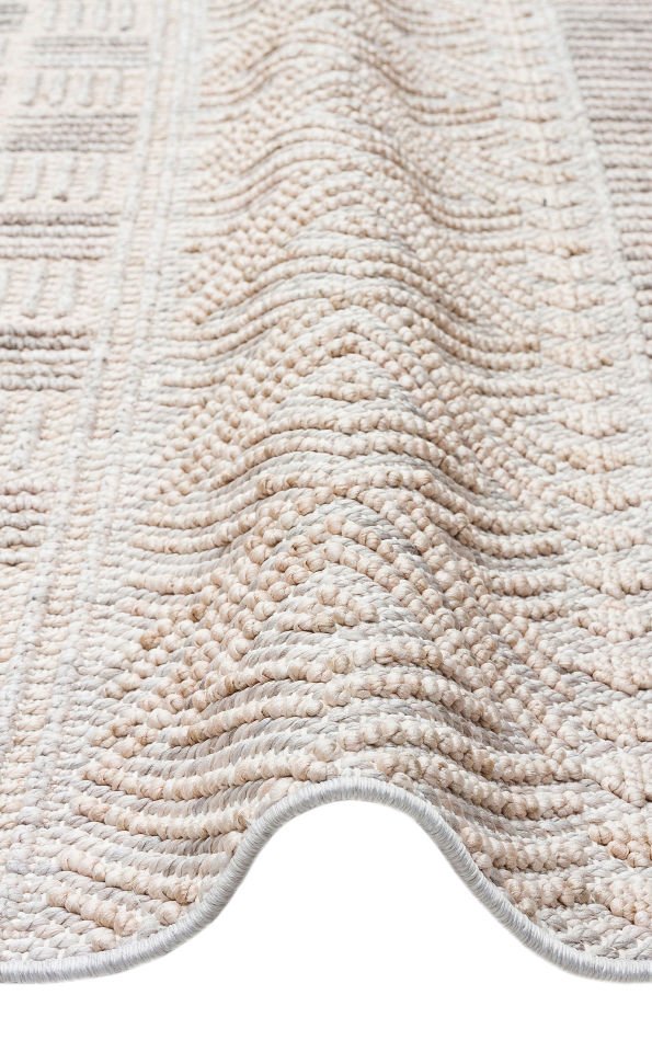 COZY CZY 02 GREY BEIGE Hav Toz Vermez Modern Örgü Dokuma Makine Halısı
