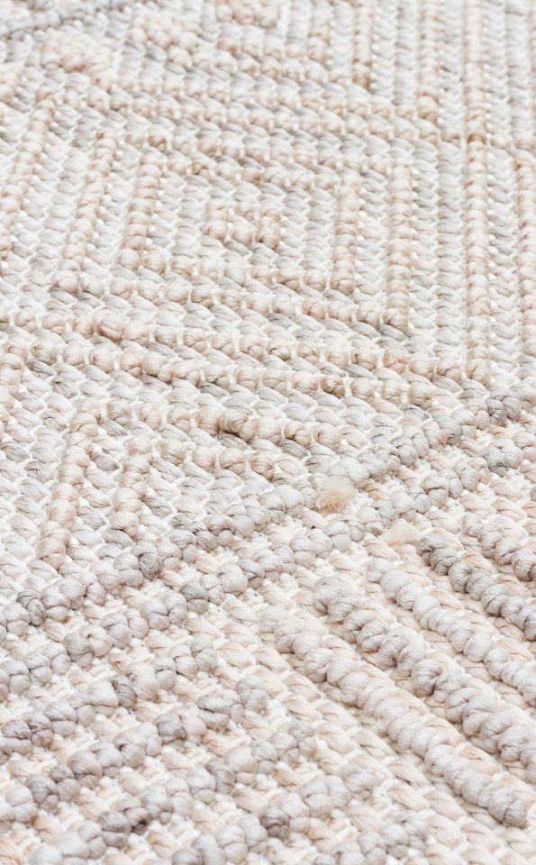 COZY CZY 02 GREY BEIGE Hav Toz Vermez Modern Örgü Dokuma Makine Halısı