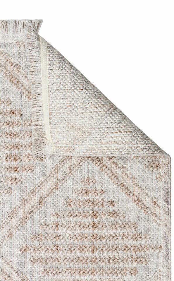 COZY CZY 03 GREY BEIGE Hav Toz Vermez Modern Örgü Dokuma Makine Halısı