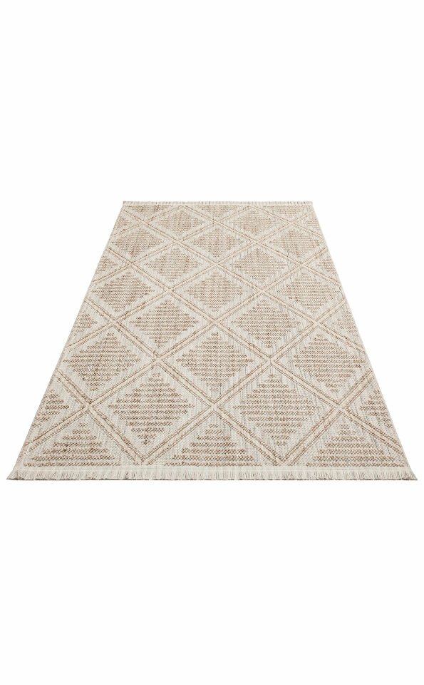 COZY CZY 03 GREY BEIGE Hav Toz Vermez Modern Örgü Dokuma Makine Halısı