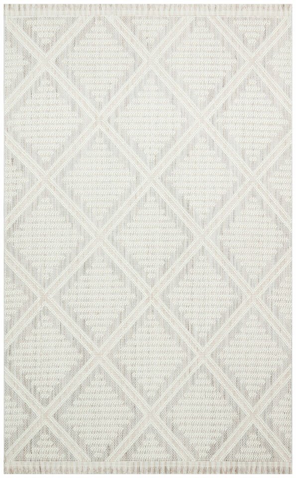 COZY CZY 03 GREY CREAM Hav Toz Vermez Modern Örgü Dokuma Makine Halısı
