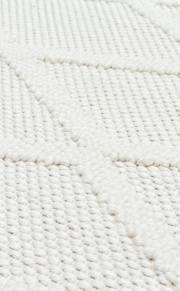 COZY CZY 04 CREAM Hav Toz Vermez Modern Örgü Dokuma Makine Halısı