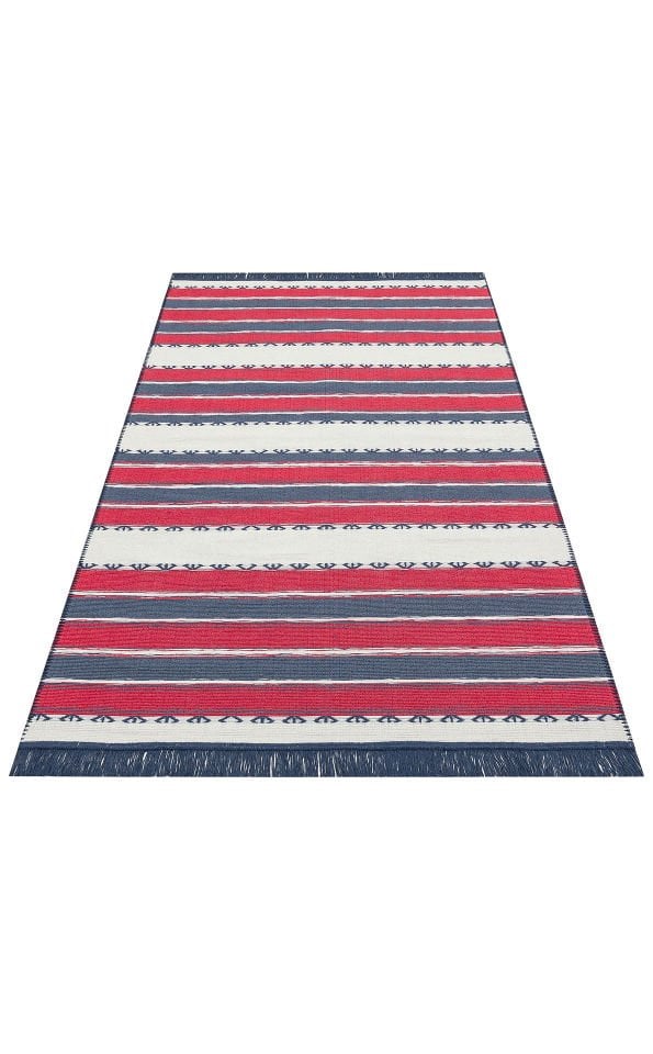 ARYA CRAFT ARC 05 RED NAVY  Hav Toz Vermez Kilimler & Baskı Halılar Dokuma Yıkanabilir